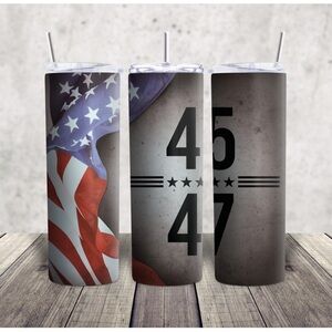 Patriotic Tumbler with Flag Design